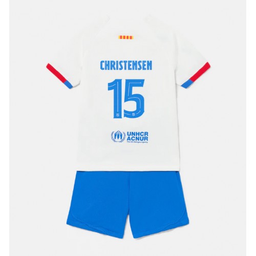 Barcelona Andreas Christensen #15 Gostujuci Dres za djecu 2023-24 Kratak Rukav (+ Kratke hlače)